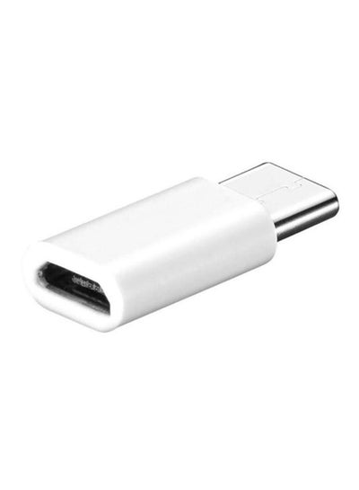 اشتري محوّل لمزامنة البيانات بمنفذ Micro USB إلى Type-C من 10 قطع أبيض في الامارات