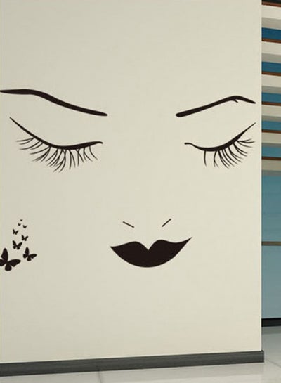 Buy Long Lashes Beauty Wall Sticker Black 90 x 60centimeter in Saudi Arabia