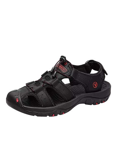 Buy Non Slip Hook & Loop Casual Sandals Black in Saudi Arabia