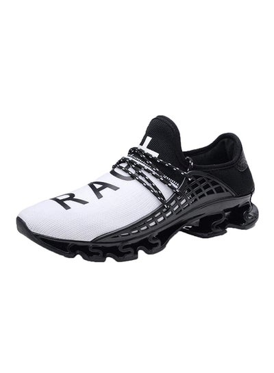 Buy Rubber Sole Trainers White/Black in UAE