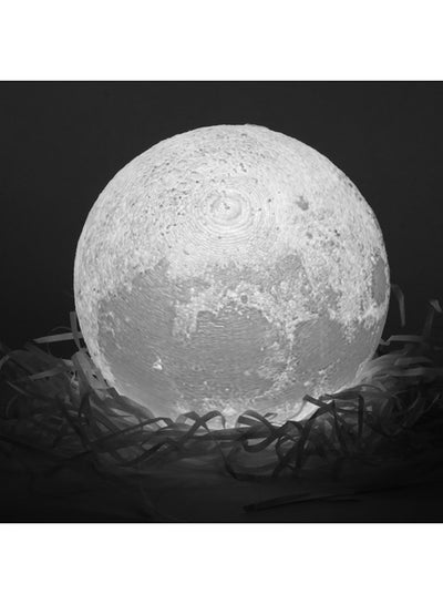 Buy 3D Full Moon-Shaped LED Light Lamp With Touch Control White 8cm in Egypt