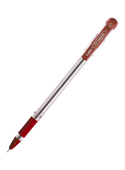 Buy 50-Piece Finegrip Ball Pen Red/Clear in UAE