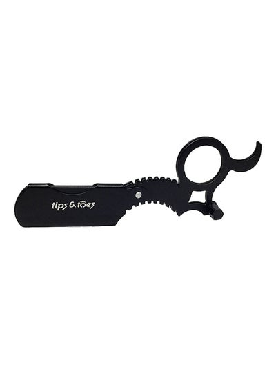 Buy Ring Finger Insert Handle Straight Edge Shaving Razor Black in Saudi Arabia