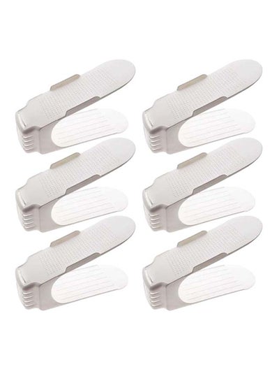 Buy 6-Piece Shoe Organizer Set White 10x14x25cm in Saudi Arabia