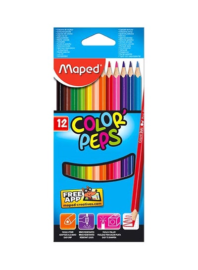 اشتري طقم أقلام تلوين رصاص مكون من 12 قطعة متعدد الألوان في السعودية