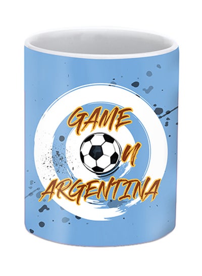 Buy Argentina Printed Ceramic Mug Blue in UAE
