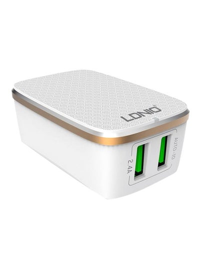 Buy Dual Port Wall Charger With Lightning USB Cable White in Egypt