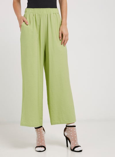 Summer trousers women wide linen cotton high waist elastic waist