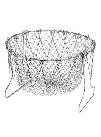 Buy Stainless Steel Fry And Steam Basket Silver in UAE