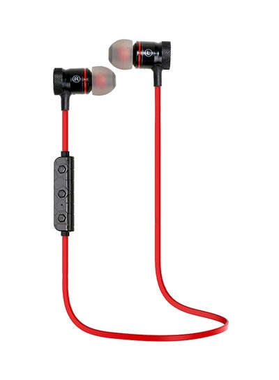 Buy M90 Bluetooth In-Ear Earphones With Mic Red/Black in Saudi Arabia