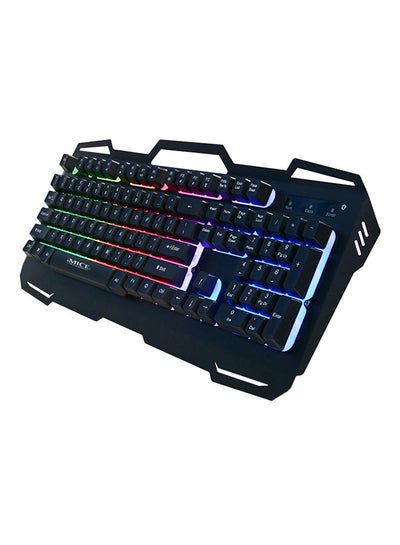اشتري لوحة مفاتيح ميكانيكية للألعاب بإضاءة خلفية بثلاثة ألوان طراز AK-400 أسود في الامارات