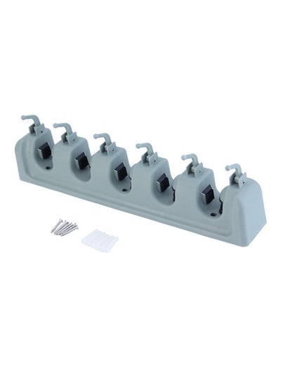 Buy Plastic Wall Mounted Mop Organizer Grey in UAE