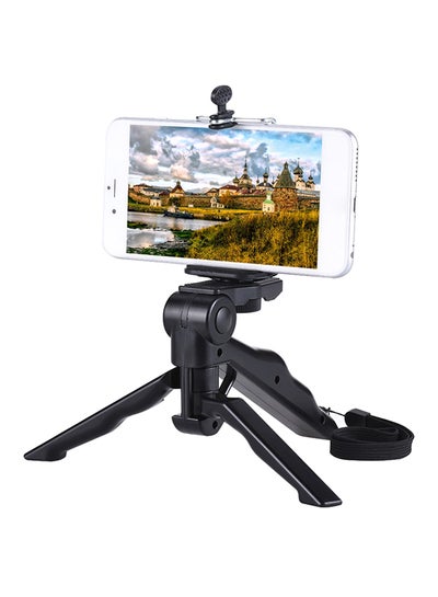 Buy Mini Tripod Stand With Mobile Holder Black in UAE