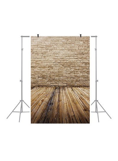 Buy Brick Wall Wood Floor Pattern Studio Background Multicolour in Saudi Arabia