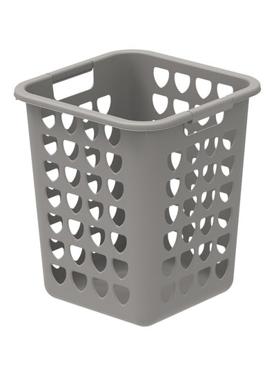 Buy 33-Liter Square Laundry Bin Grey in Saudi Arabia