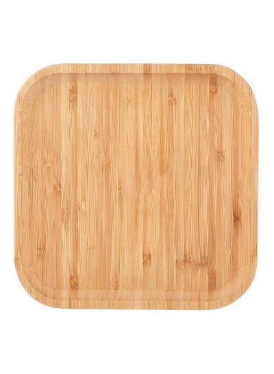 Buy Natural Wooden Single Square Serving Tray Brown 2.5x30x30centimeter in UAE