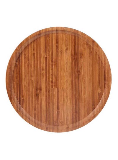 Buy Wooden Round Plate Brown 2.5x30x30centimeter in UAE