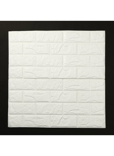 Buy DIY 3D Embossed Brick Wall Stickers White/Black 60x60x0.8cm in Saudi Arabia