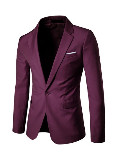 Buy One Button Casual Blazer Purple in Saudi Arabia