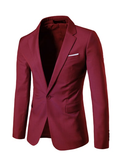 Buy One Button Casual Blazer Red in UAE