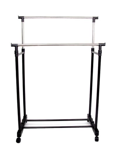 Buy Foldable Aluminium Laundry Drying Rack Black/Silver in Saudi Arabia