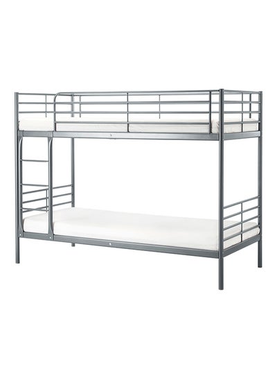 Buy Single Bunk Bed With Mattress Silver in UAE