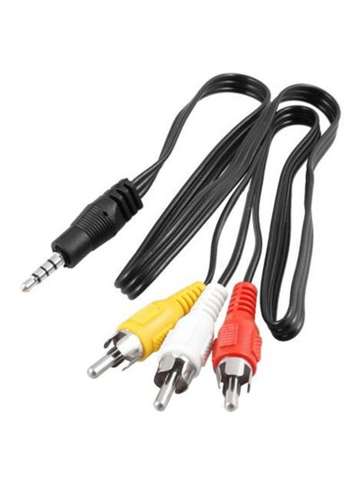 Buy Male To 3-RCA Audio Video Male AV Camcorder Cable Black in Egypt