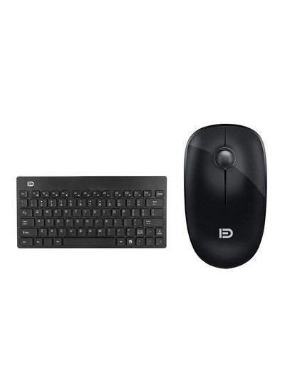 Buy Wireless Optical Keyboard With Mouse - English Black in UAE