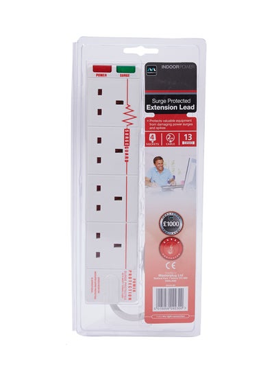 Buy 4-Way Surge Protected Extention Lead 5015060000000 White in UAE