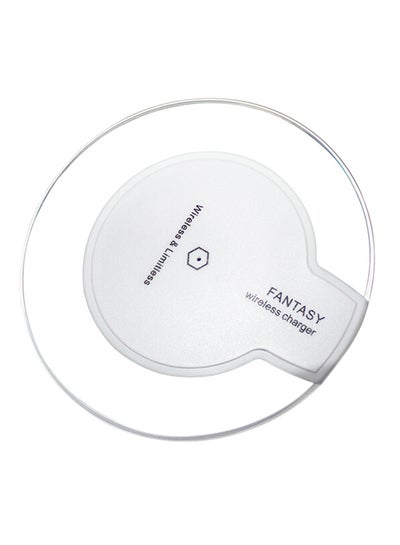 Buy Wireless Charger For Qi-Enabled Devices With USB Cable White in UAE