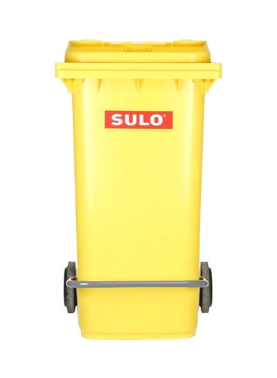 Buy Plastic Bin With Pedal Yellow 240Liters in UAE