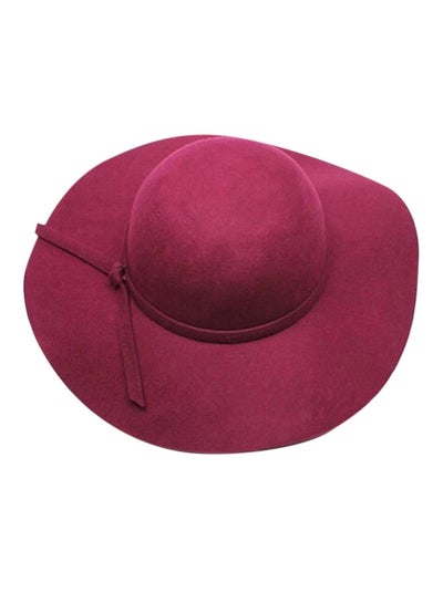 Buy Wide Brim Fedora Bowler Hat HL019 Burgundy in Saudi Arabia