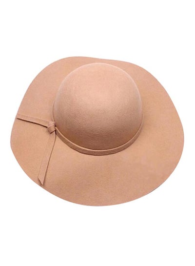 Buy Wide Brim Fedora Bowler Hat HL021 Beige in Saudi Arabia