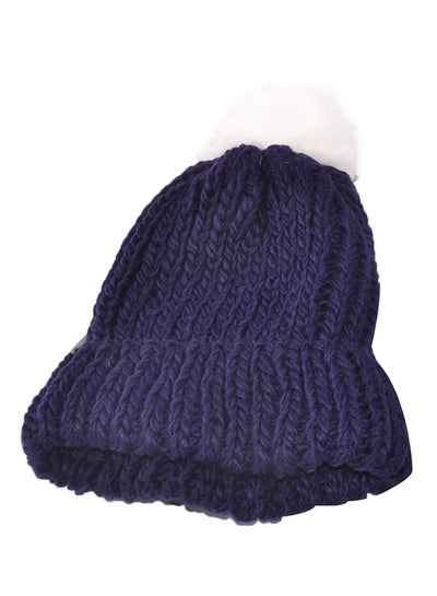 Buy Knitted Warm Hemming Cap HL096 Blue in UAE