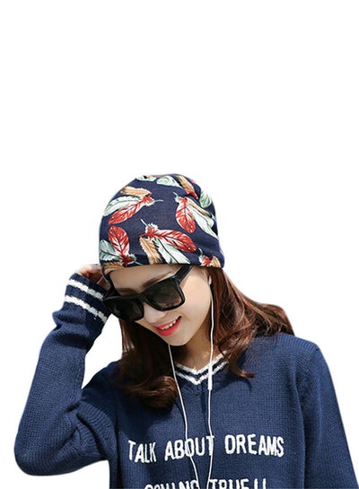 Buy Stretchy Printed Turban Cap HL152 Blue in Saudi Arabia