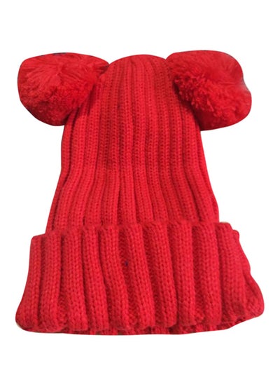 Buy Wool Knit Skull Cap HL207 Red in UAE