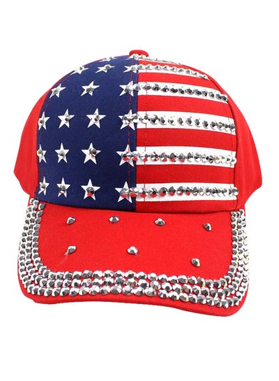 Buy Stone Embellished Cap HL229 Red/Blue in Saudi Arabia