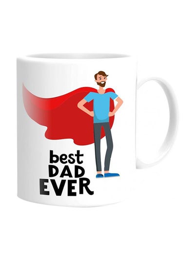 Buy Best Dad Ever Printed Mug White/Red/Blue 11.5x10.5x10.5centimeter in Egypt