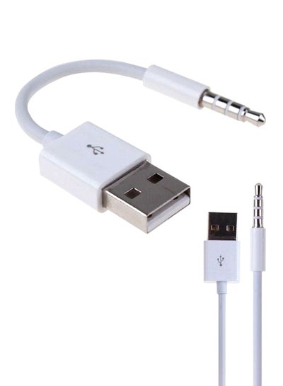 Buy USB Type A Male To Aux Cable Audio Plug Connector Jack Cable White in UAE