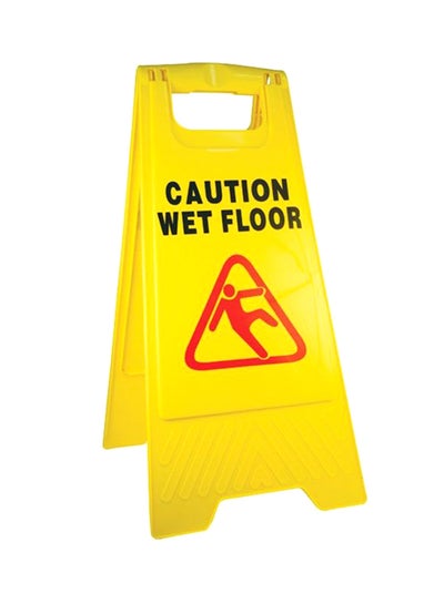 Buy Foldable Caution Wet Floor Sign Board Yellow in UAE