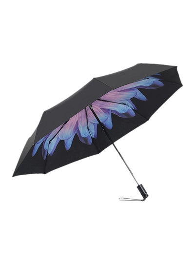 Buy UV-Proof Folding Umbrella Selfie Stick Black/Purple in Saudi Arabia