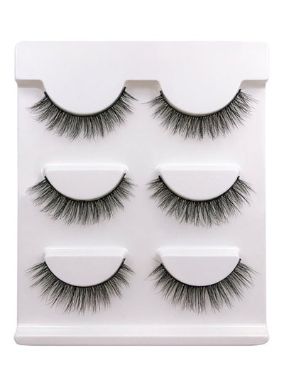 Buy Pair Of 3 3D Mink Hair False Eyelashes Set Black in Egypt