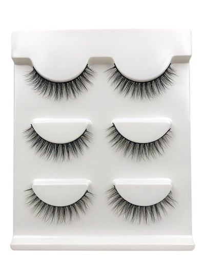 Buy 3-Pair 3D Mink Hair False Eyelashes X24 Set Black in Egypt