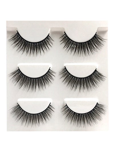 Buy Pair Of 3 3D Mink Hair False Eyelashes Set Black in Egypt