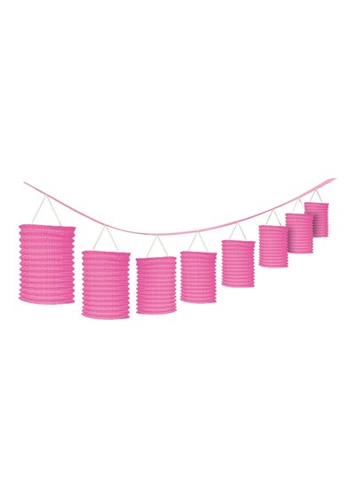 Buy Paper Lantern Garland Bright Pink 12feet in UAE