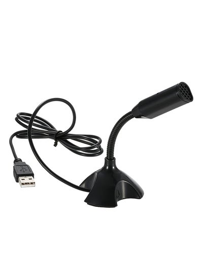 Buy 360° Adjustable Usb Desktop Microphone Black in UAE