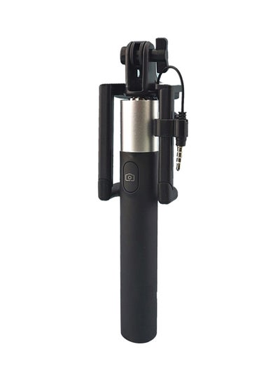 Buy Ultra Slim Wired Selfie Stick Black/Silver in UAE