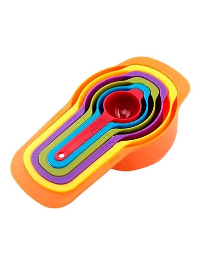 Buy 6-Piece Rainbow Combination Measuring Cups and Spoons Set Multicolour 5x9x17centigram in Saudi Arabia