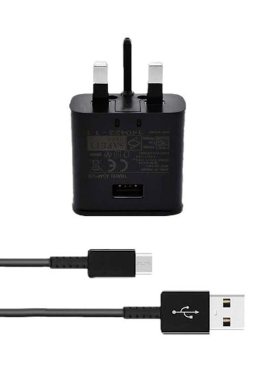 Buy 3-Pin Fast-Charging Travel Adapter With Type-C Cable Black in Egypt