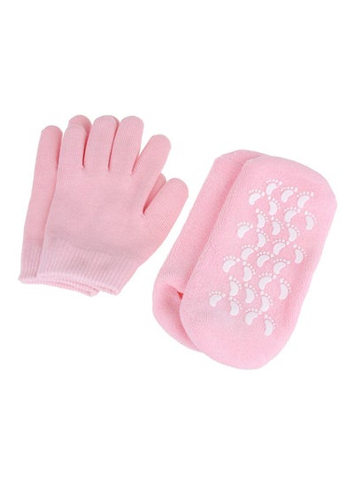 Buy Skin Whitening And Moisturizing Treatment Gloves And Socks Set Pink in Egypt